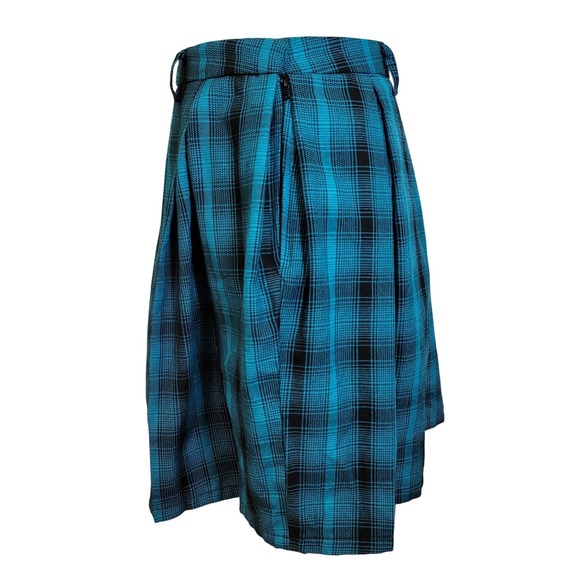 Hot Topic Teal Black Plaid Pleated Mini Skirt XL Goth Grunge Punk Y2K Schoolgirl - Picture 5 of 6